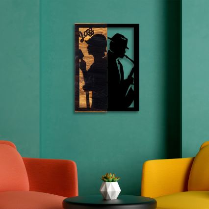 Decoración de pared 32x50 cm jazz madera/metal