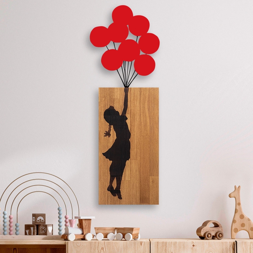 Decoración de pared 34x99 cm niña madera/metal