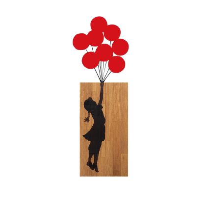 Decoración de pared 34x99 cm niña madera/metal