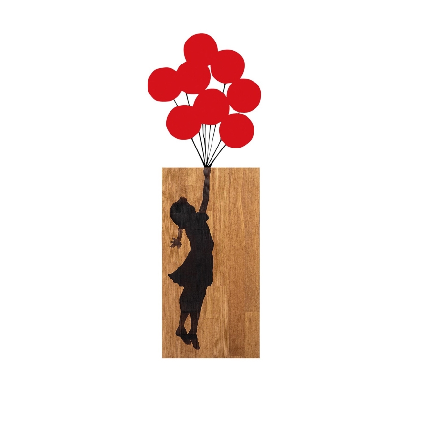 Decoración de pared 34x99 cm niña madera/metal