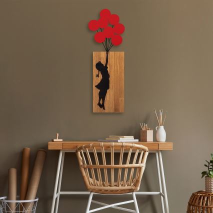 Decoración de pared 34x99 cm niña madera/metal