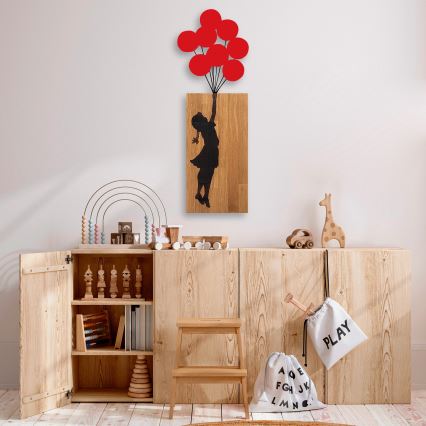 Decoración de pared 34x99 cm niña madera/metal