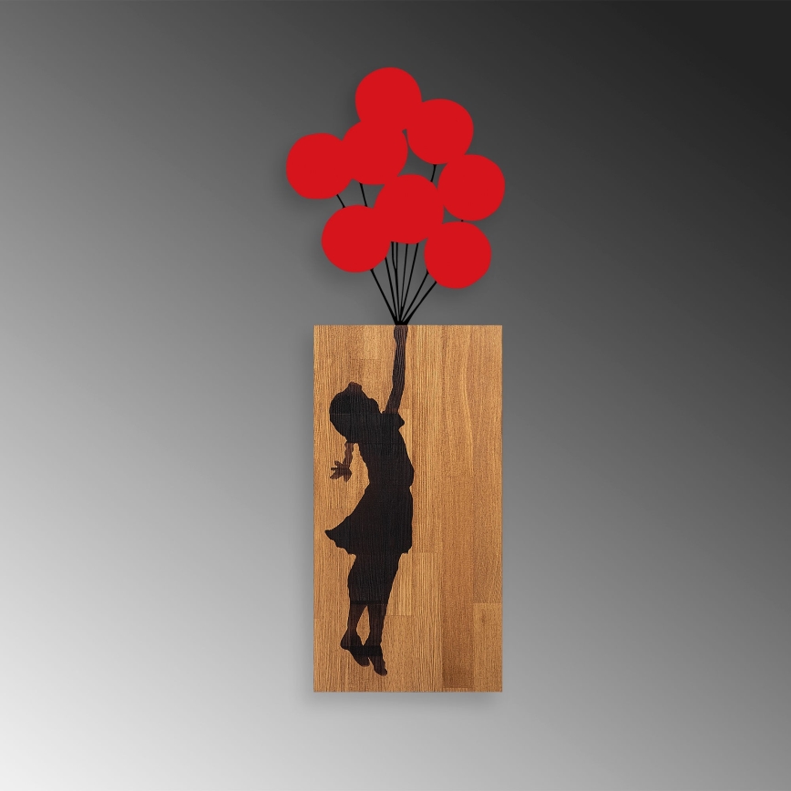 Decoración de pared 34x99 cm niña madera/metal