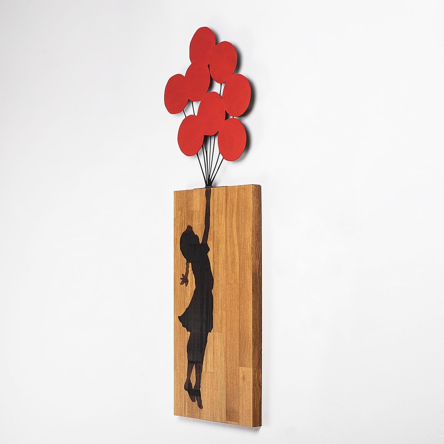 Decoración de pared 34x99 cm niña madera/metal