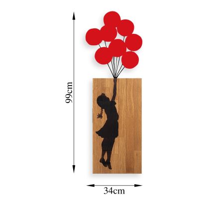 Decoración de pared 34x99 cm niña madera/metal