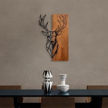 Decoración de pared 36x58 cm ciervo madera/metal