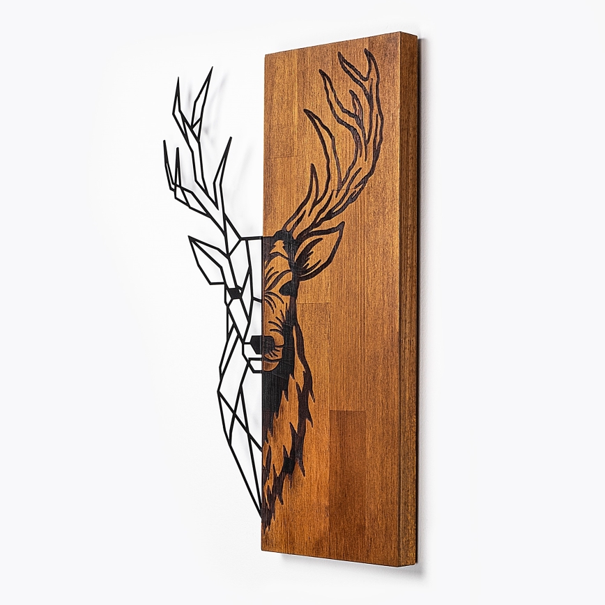 Decoración de pared 36x58 cm ciervo madera/metal