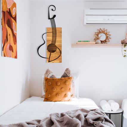 Decoración de pared 39x93 cm guitarra madera/metal