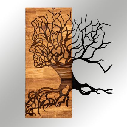 Decoración de pared 45x58 cm Árbol de la vida madera/metal