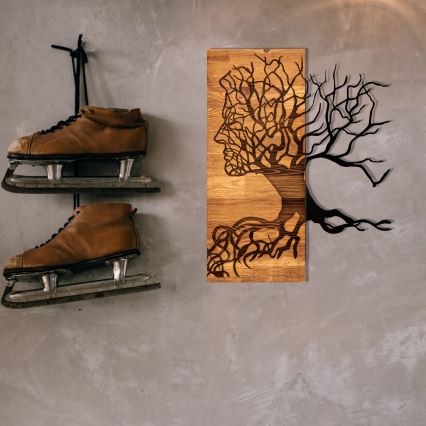 Decoración de pared 45x58 cm Árbol de la vida madera/metal