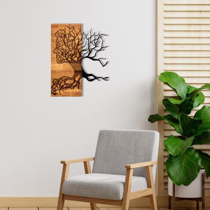 Decoración de pared 45x58 cm Árbol de la vida madera/metal