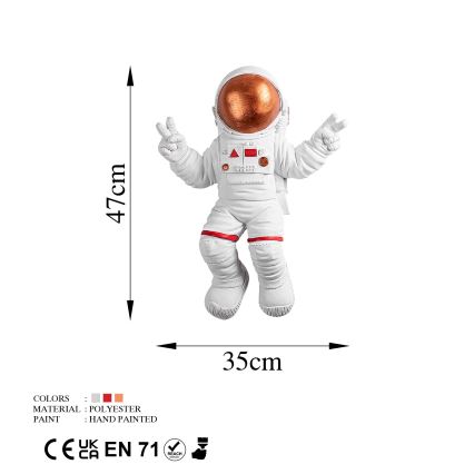 Decoración de pared 47x35 cm astronaut cobre