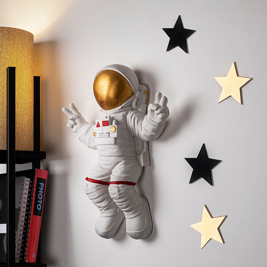 Decoración de pared 47x35 cm astronaut dorado