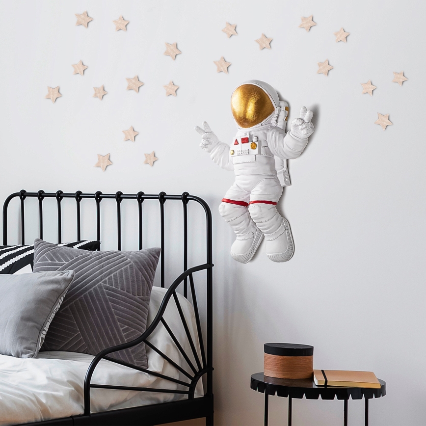 Decoración de pared 47x35 cm astronaut dorado