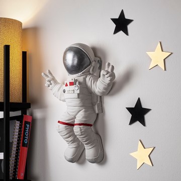 Decoración de pared 47x35 cm astronaut plata
