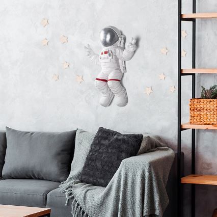 Decoración de pared 47x35 cm astronaut plata
