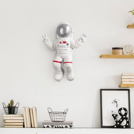 Decoración de pared 47x35 cm astronaut plata