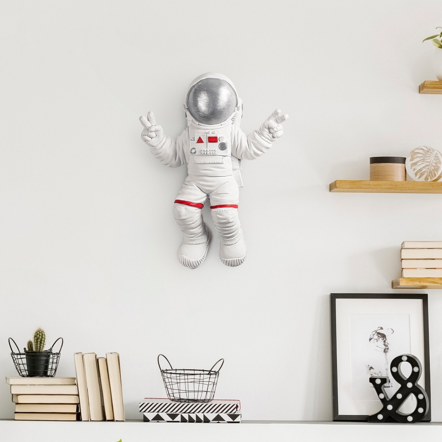 Decoración de pared 47x35 cm astronaut plata