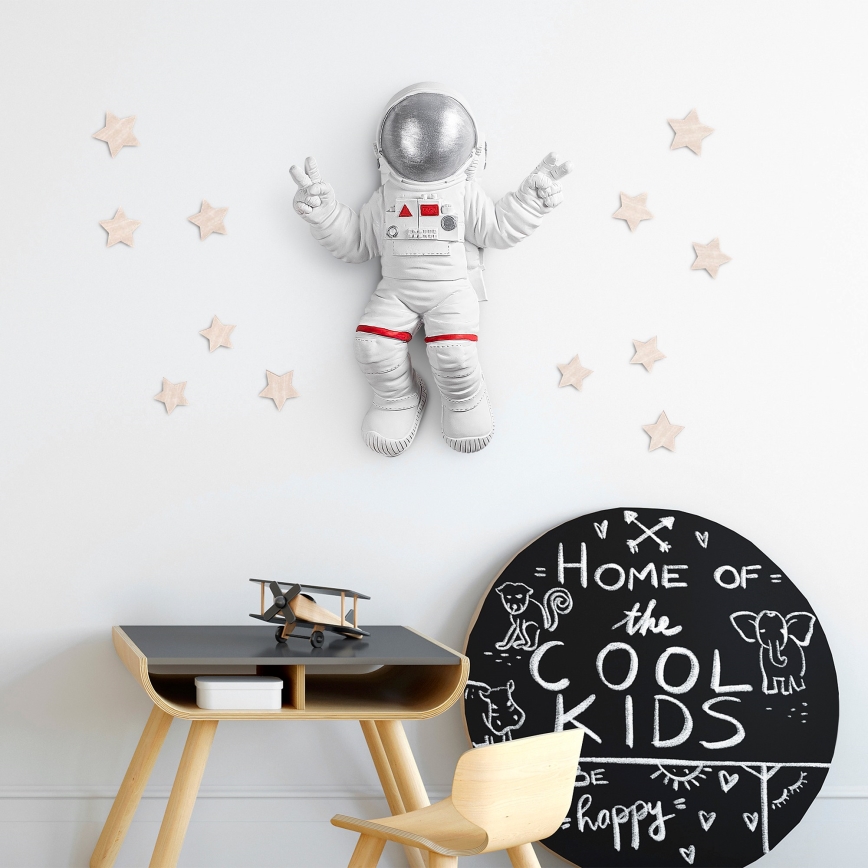 Decoración de pared 47x35 cm astronaut plata