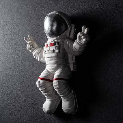 Decoración de pared 47x35 cm astronaut plata