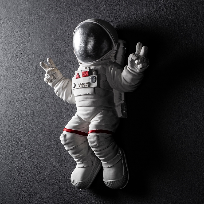 Decoración de pared 47x35 cm astronaut plata