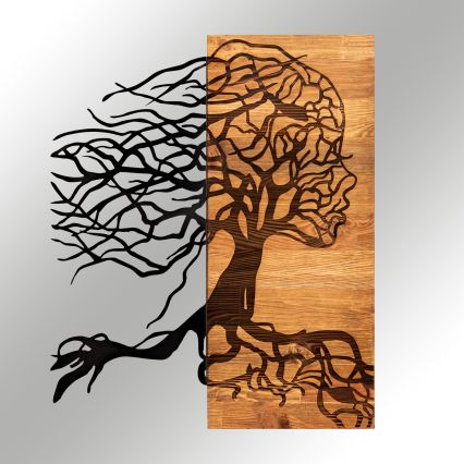 Decoración de pared 47x58 cm Árbol de la vida madera/metal