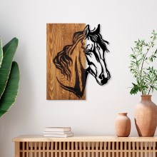 Decoración de pared 48x58 cm caballo madera/metal