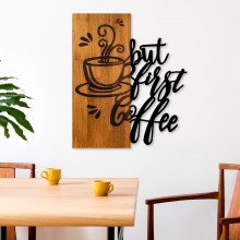 Decoración de pared 50x58 cm café madera/metal
