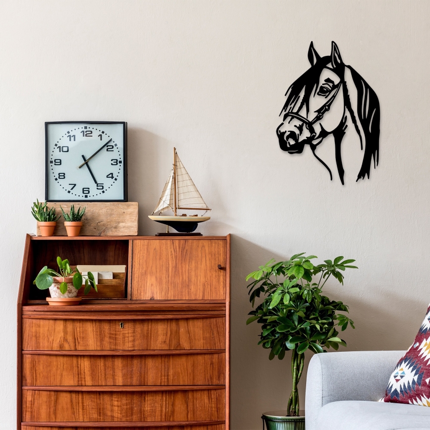 Decoración de pared 55x40 cm caballo metal