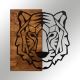 Decoración de pared 56x58 cm tigre madera/metal