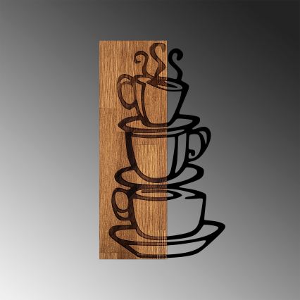 Decoración de pared 58x34 cm tazas madera/metal