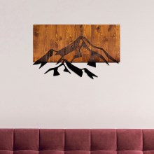 Decoración de pared 58x36 cm montañas madera/metal