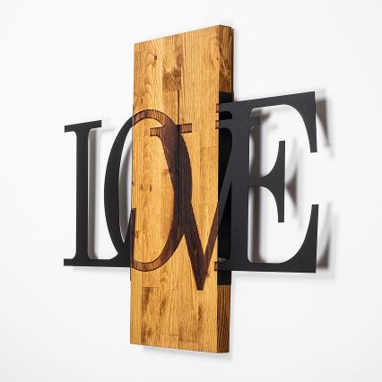 Decoración de pared 58x73 cm love madera/metal