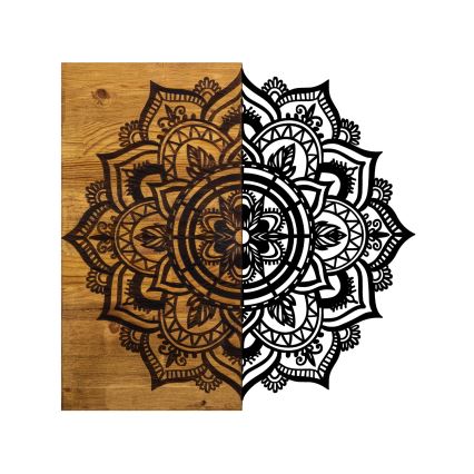 Decoración de pared 59x58 cm mandala madera/metal