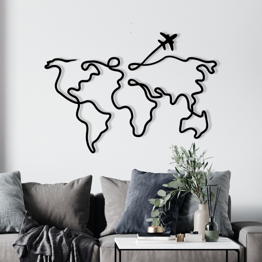 Decoración de pared 60x42 cm mapa metal