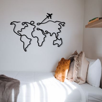Decoración de pared 60x42 cm mapa metal