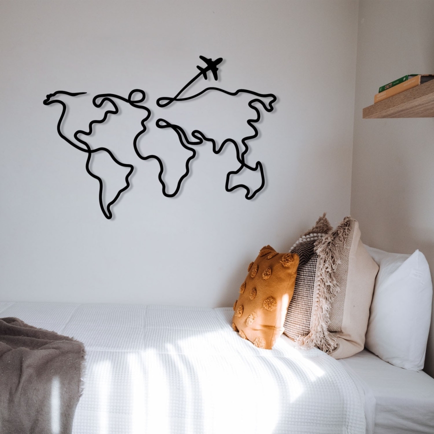 Decoración de pared 60x42 cm mapa metal