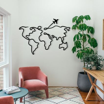 Decoración de pared 60x42 cm mapa metal