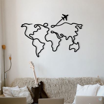 Decoración de pared 60x42 cm mapa metal