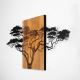 Decoración de pared 70x144 cm árbol de madera/metal
