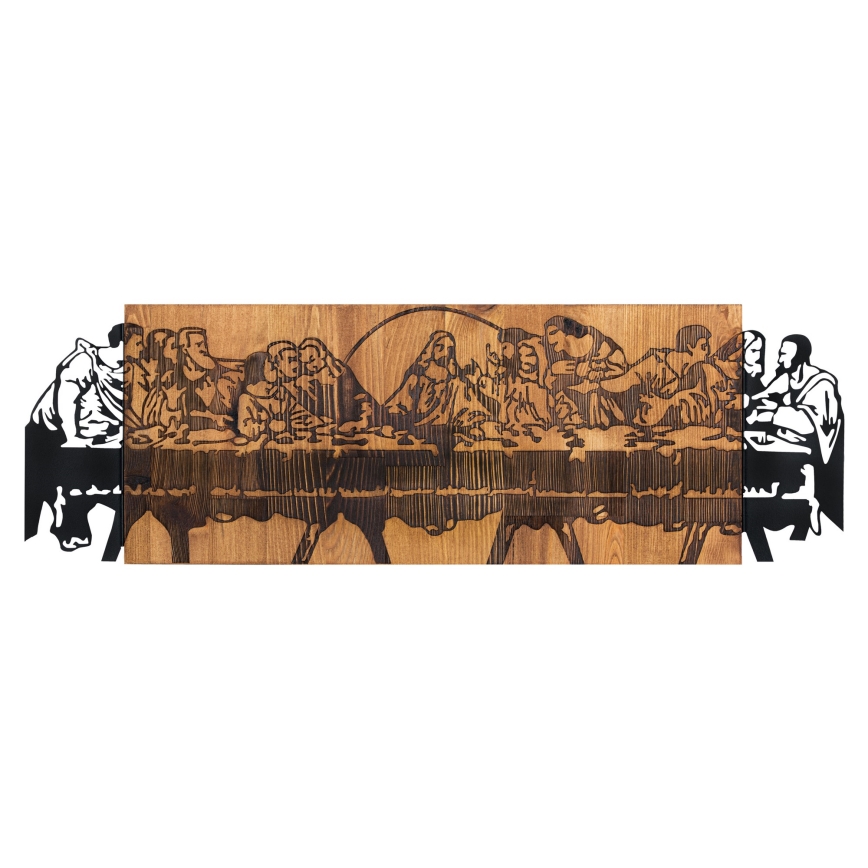 Decoración de pared 76,5x24,5 cm La Última Cena madera/metal