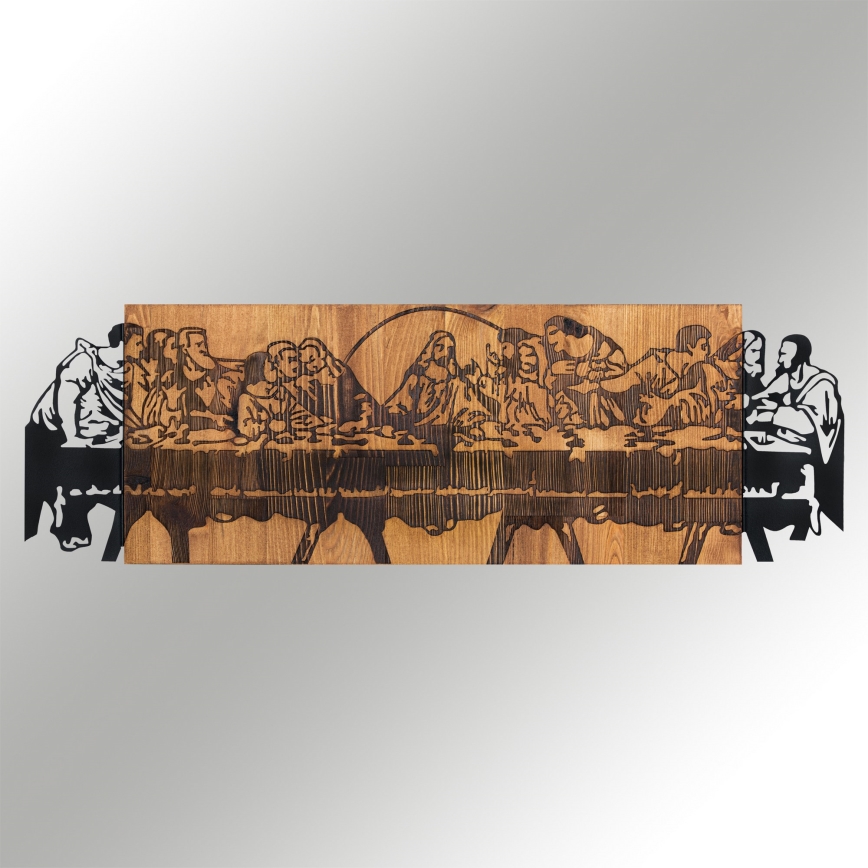 Decoración de pared 76,5x24,5 cm La Última Cena madera/metal