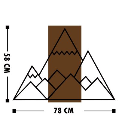 Decoración de pared 78x58 cm montañas madera/metal