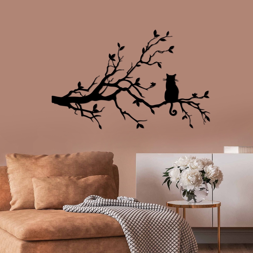 Decoración de pared 80x50 cm rama metal