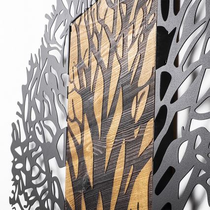 Decoración de pared 93x86 cm árbol madera/metal