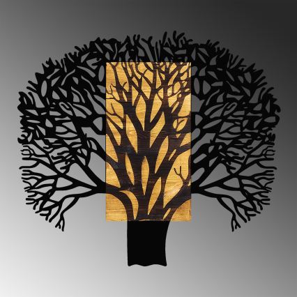 Decoración de pared 93x86 cm árbol madera/metal