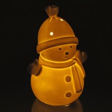 Decoración de porcelana LED de Navidad LED/3xLR44 muñeco de nieve