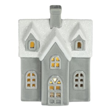 Decoración de porcelana LED LED/2xLR44/blanco cálido casa gris