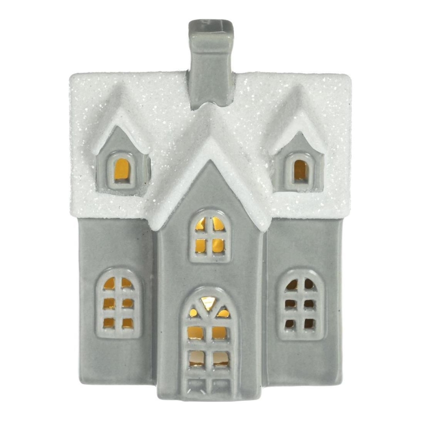 Decoración de porcelana LED LED/2xLR44/blanco cálido casa gris
