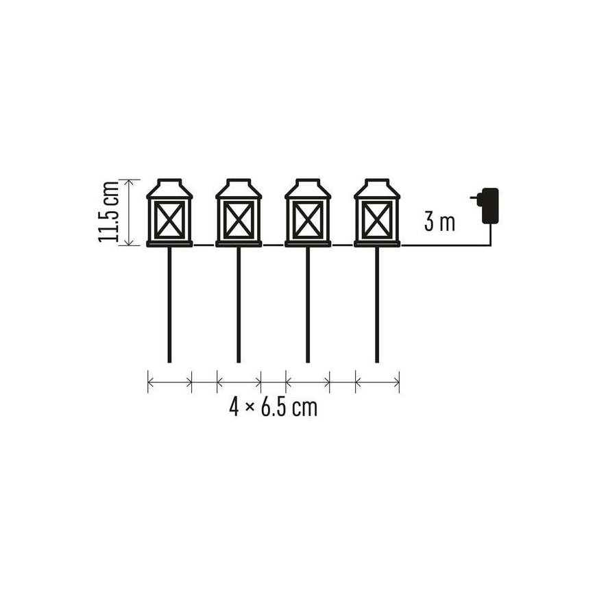 Decoración exterior LED 4xLED/5W/230V IP44